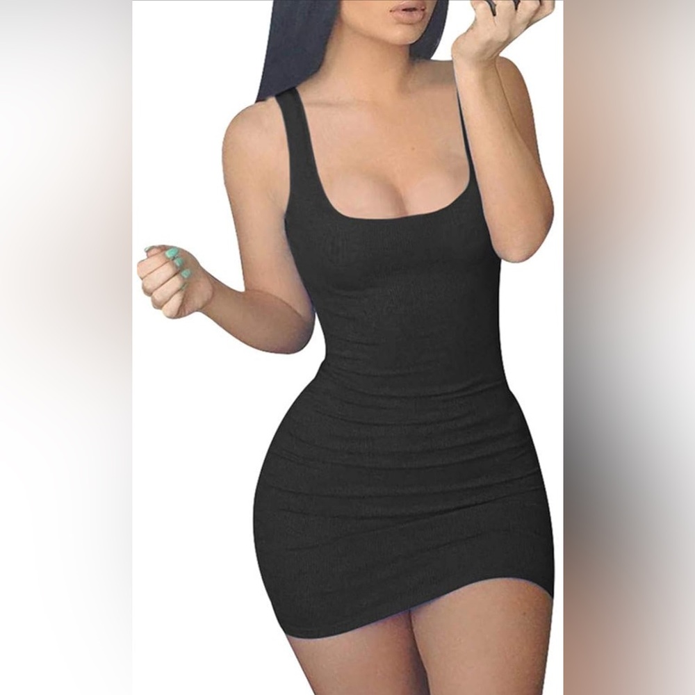 Black Sleeveless Bodycon Mini Dress. NWOT